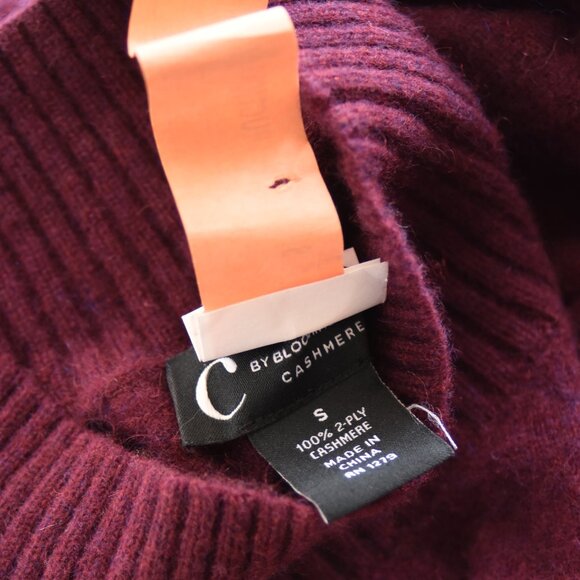 100% 2-Ply Cashmere Burgundy Sweater C by Bloomingdales Size Small - Picture 6 of 8